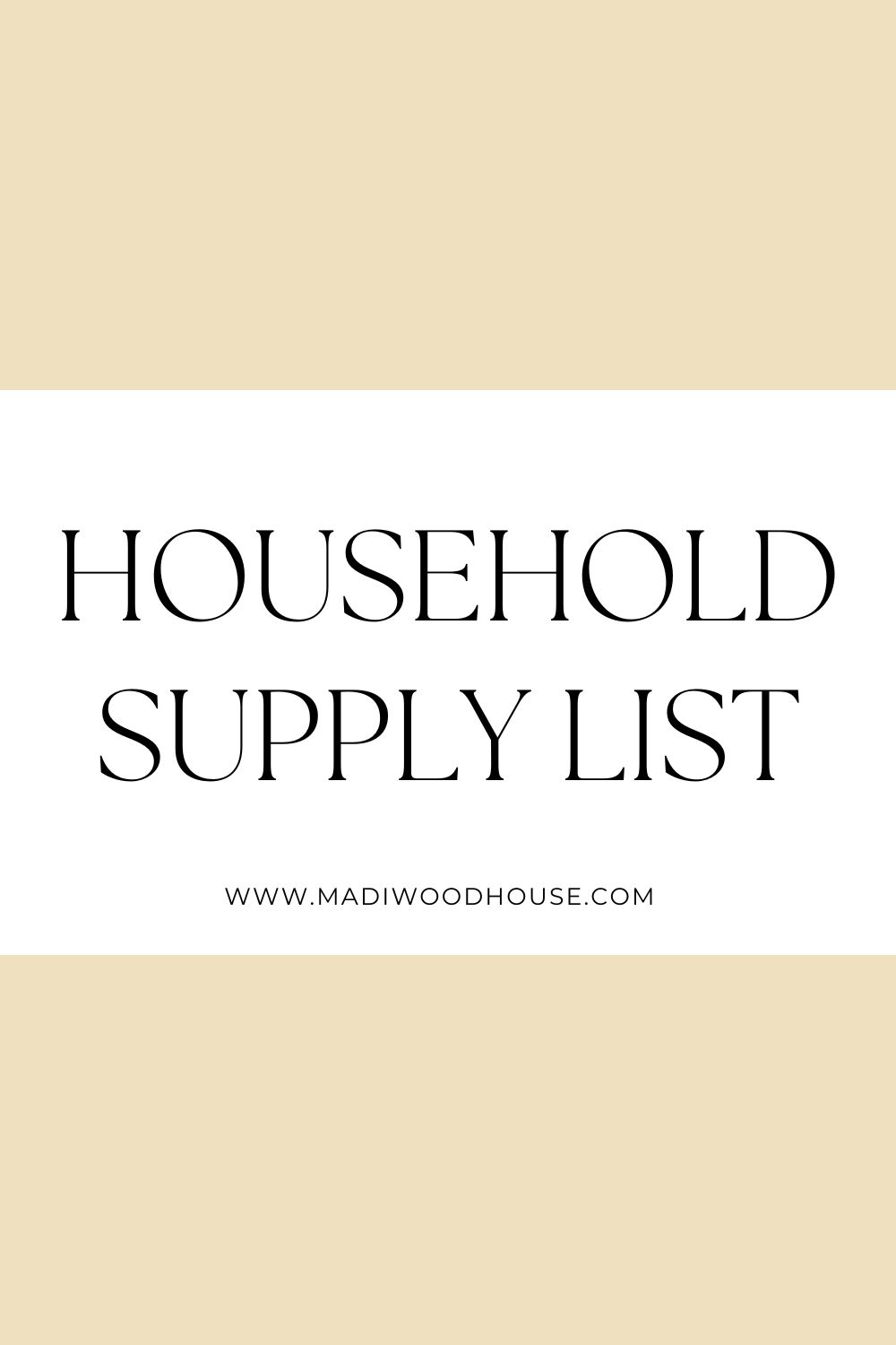 Household Supply List - Madi Woodhouse